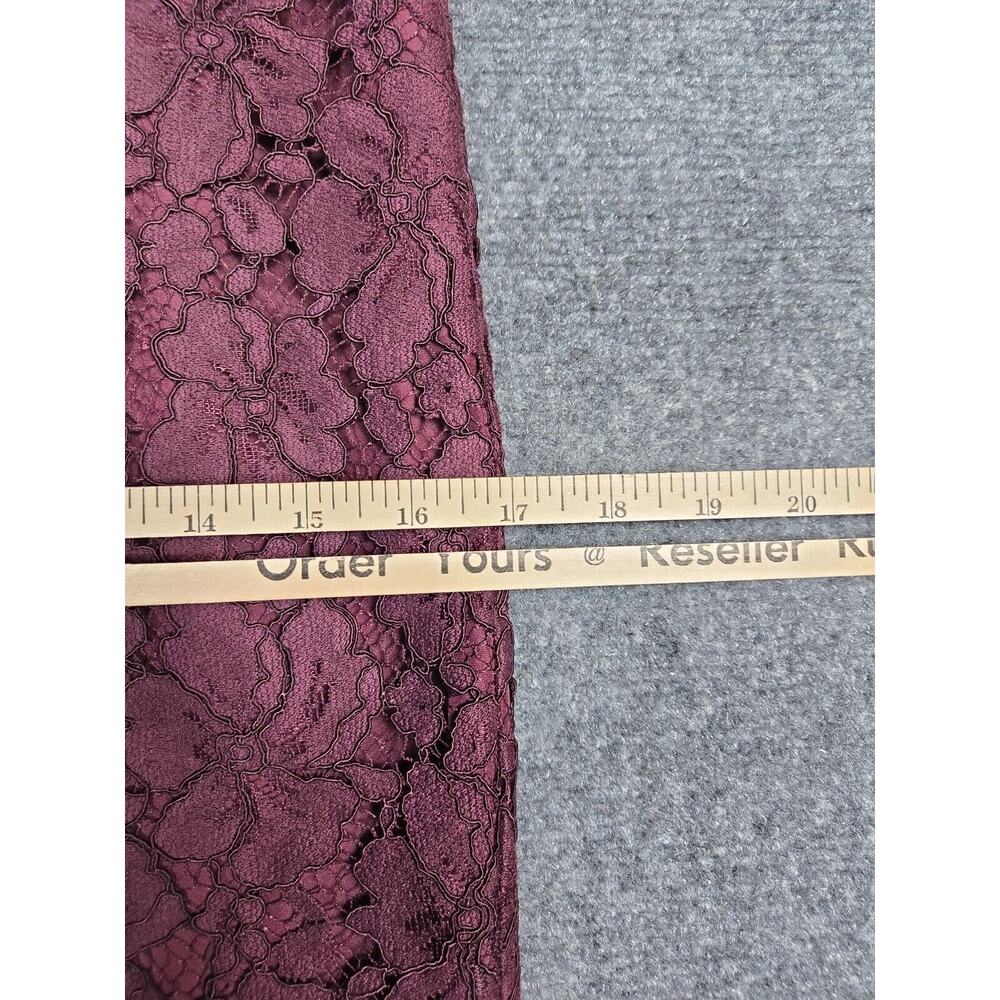 Ann Taylor Factory Straight Pencil Skirt Wine Lace Overlay Size 0 Zip Back - Picture 8 of 9